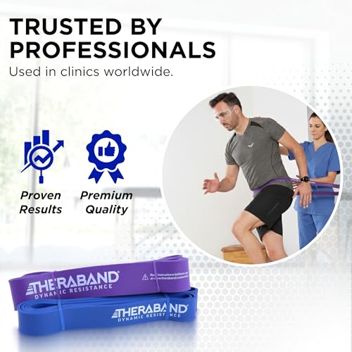 THERABAND Resistance Band, Exercise, Workout, Physical Therapy, Multi | Elastic resistance band for exercise, strength training, stretching and physical therapy - size: 2 Pack Heavy (35-50 lbs)