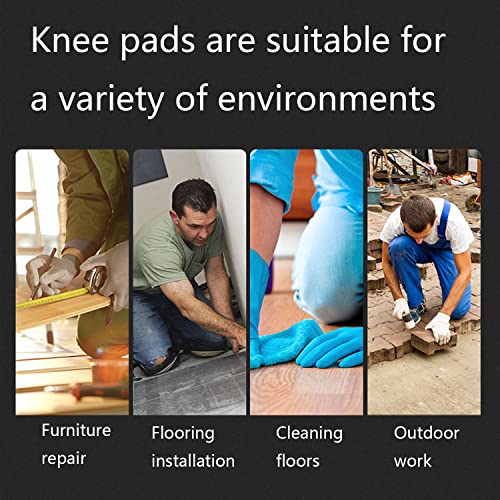WWZMDiB 1 Pair Waterproof EVA Foam Knee Cushion with Adjustable Hook and Loop Straps, Home & Gardening Knee Pads for Women and Men (Blue)