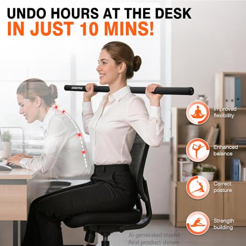 Adjustable Yoga Stick for Stretching & Balance, Upgraded Workout Pilates Equipment for Back Posture Corrector, 4-Section Steel Mobility Bar for Flexibility, Physical Therapy, Exercise Training - color: 1-Black