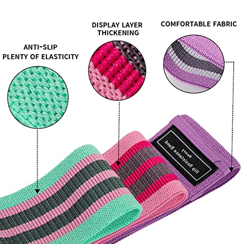 DICYWUDI Yoga Mat Thick, 6 Fabric Resistance Bands, 2 Pack Yoga Blocks, Home Workout Equipment Essentials Starter Kit for Beginners Full Body Toning - color: Pink