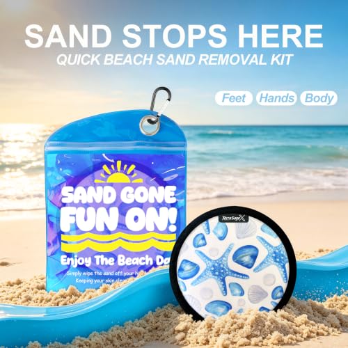 Sand Remover for Beach Towels - Soft Quick Clean Mitt for Kids & Adults | Removes Sand in Seconds,Gentle on Skin,Reusable & Washable,Beach Vacation Essential,Perfect for Beach, Pool & Camping - color: Starfish