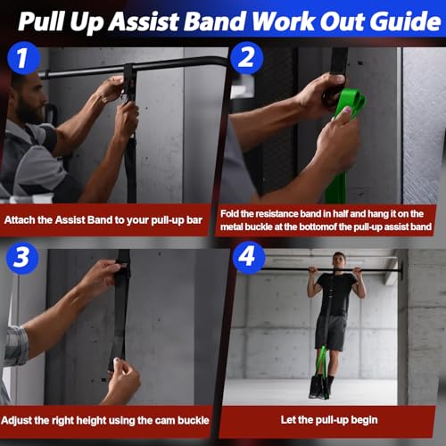 Resistance Bands for Pull Up Assist, Stretch Bands & Exercise Workout Set - color: 15-125LBS COLOR+STRAPS