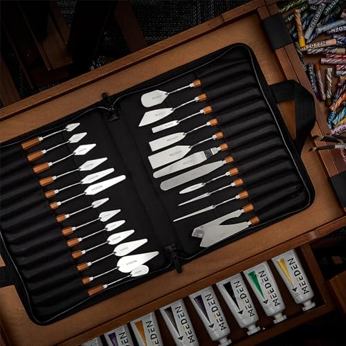 MEEDEN Artist Stainless Steel Palette Knife: 8.78" Flexible Art Spatula Pallet Painting Knife with Wood Handle for Studio, Wall Art, Home Décor, #10 - style: #10