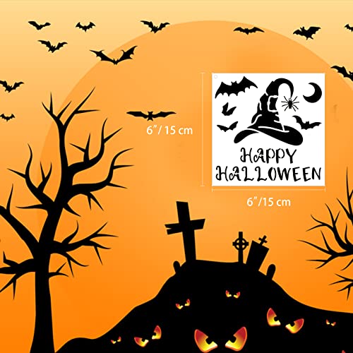 Halloween Stencils for Painting on Wood Walls Crafts Canvas, Reusable Happy Halloween/Trick or Treat/Spider Web/Skull/Bats/Cat/Ghost Painting Stencils for Halloween Decorations - color: Halloween Stencils