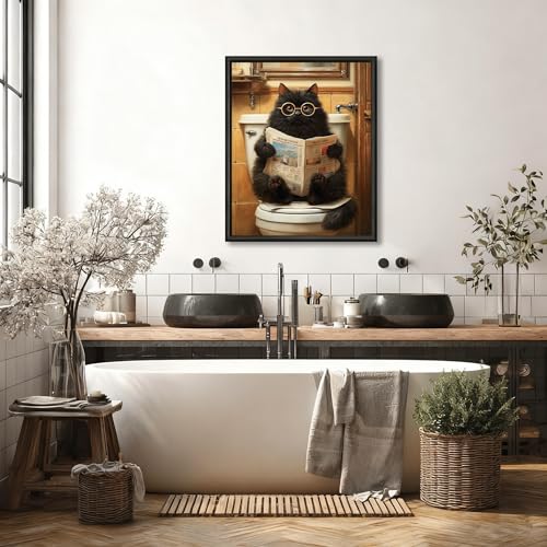 Reivworl Cat Paint by Numbers Kit for Adults Beginner 16×20 inch | Cat Paint by Number Kits 16×20 inch, Crafts on Canvas with Gifts. - color: 03-Cat Frame