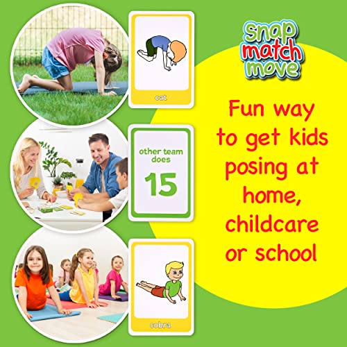 Yoga Cards for Kids, Play Yoga Games with 20 Poses, 52 Cards | Memory Matching, Go Fish & Snap, Yoga Pretzel Exercise Flashcards for Classroom, Homeschool PE, Instructions, Ages 3+ - style: Kids Yoga Cards