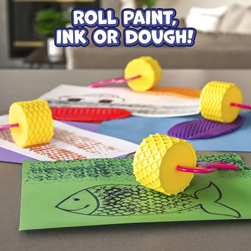 READY 2 LEARN Paint & Dough Explorers, 4 Patterns, Set 3, Imagine Colors | Playdough Accessories, Paint Stamps and Clay Tools for Kids