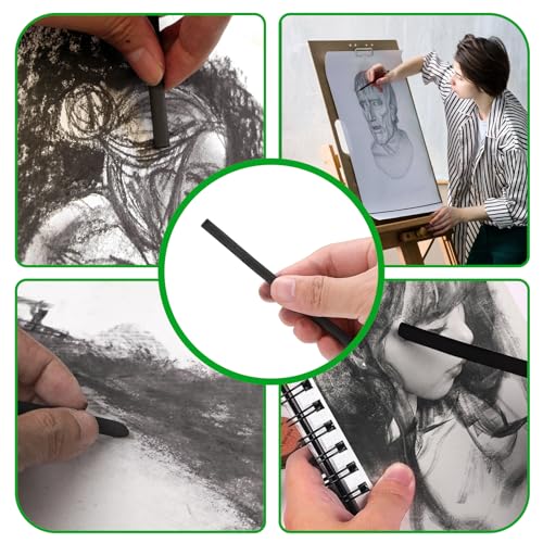 25 Pcs Willow Charcoal Sticks, 5.4 Inch in Length, 0.2-0.3in/5-7mm Dia, Artist Vine Sketch Charcoal Pencils for Sketching Drawing Art Sketch Artists Supplies (5-7mm) - size: 5-7mm