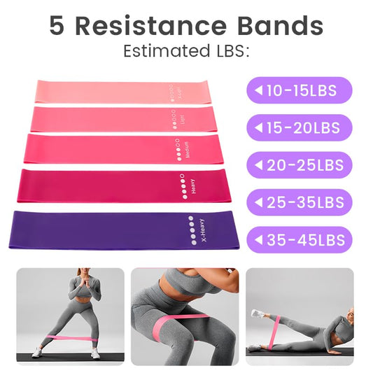 Home Pilates Essentials Kit for Women, with 5 Resistance Bands - Magic Circle Pilates Kit for Home Toning, Includes Yoga Ball, Stretch Strap & Gym Bag (13-Piece Complete Starter Set) - color: Purple