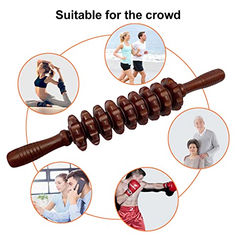 2Pcs Wood Massage Roller Stick for Muscle Relief & Cellulite Reduction - color: Wood+coffee