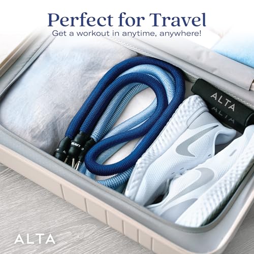 ALTA Resistance Tube Bands for Women, Full Kit Resistance Bands, Set of 3 - color: Azure, size: 5 Band Set