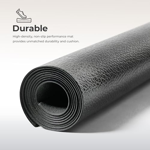 Sunny Health & Fitness Equipment Mats, Home Gym Floor Protection, 4 Sizes | Non-Slip, Protects Floors/Equipment, Absorbs Vibration, Sweat-Resistant, High-Density Foam, For Different-Sized Machines - style: Large 90”