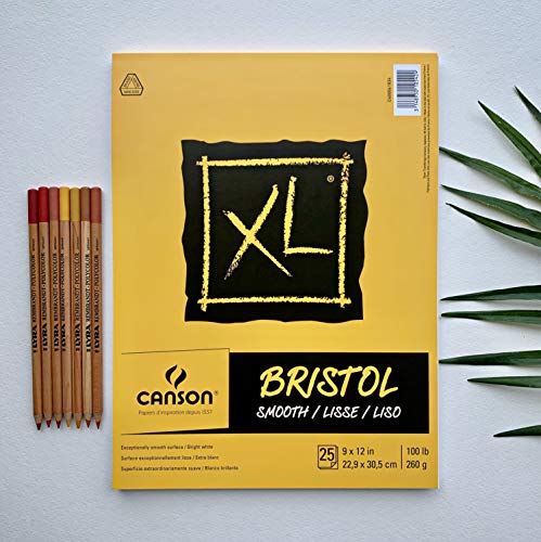 Canson XL Series Bristol Paper, Smooth, Foldover Pad, 11x14 inches, 25 Sheets (100lb/260g) - Artist Paper for Adults and Students - Markers, Pen and Ink - size: 11x14, style: Bristol, Smooth