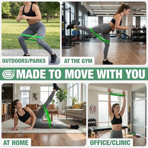 Lebert Mini Resistance Bands – 5 or 10 Pack Loop Bands - color: c) Green 10 Pack