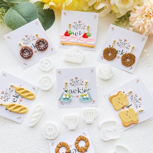 Food Shape Polymer Clay Cutters Set – Molds, Clay Cutters for Polymer Clay, Clay Earring Tools(Non-Food Items) - color: E color