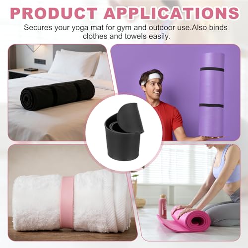 Yoga Mat Strap Slap Band, One Snap Yoga Mat Slap Band for Keep Mats Tightly Rolled Exercise Mat Sling Holder - color: Black