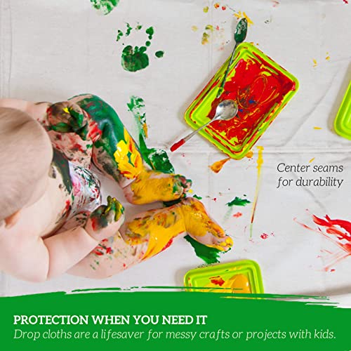 All Purpose Canvas Drop Cloths - Drop Cloth for Painting, Floor Cover, Heavy Duty Protection for Furniture & Surfaces, Reusable Painters Canvas Tarp for Renovation & Home (4x12) - size: 1 Pack - 4x12