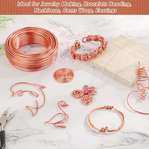 Aluminum Wire, Anezus 9 Gauge Craft Bendable Armature Thick Wire for Wreath, Jewelry Making, Gardening, Sculpting, Cosplay Props (Copper, 3 mm) - style: Copper