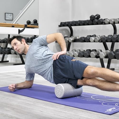 OPTP Silver AXIS Moderately Firm Foam Roller – Round, Silver, 12" x 6" - size: 12" x 6" Round