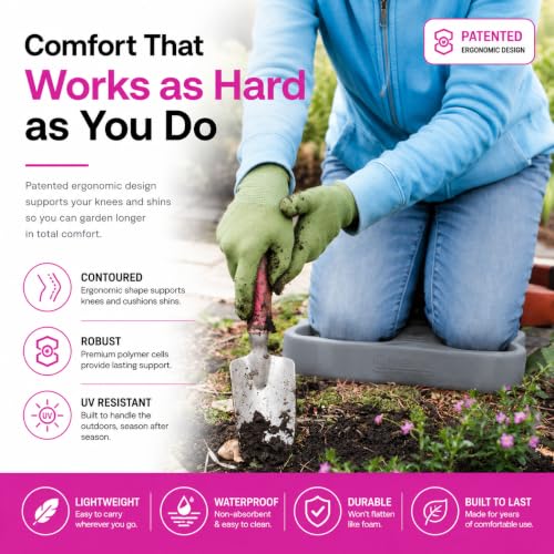KNEEPAL. Engineered to Outperform Conventional Memory Foam Kneeling Pads. Beloved by gardeners, DIY'ers, bath-time Mommies, fitness peeps and yoga buffs - color: Gray