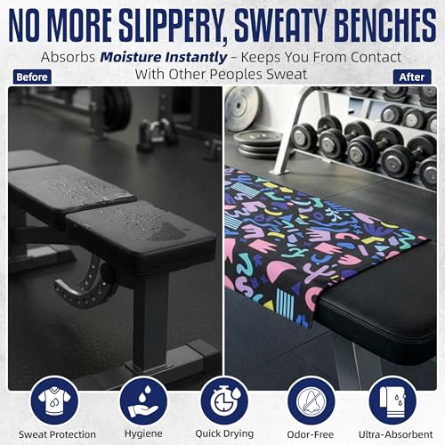 CHEEKY WINX Microfiber Gym Towel – Highly Absorbent Microfiber Sweat Towel, Quick-Dry Lightweight Design, Odour-Resistant Fabric, Matching Carry Bag, Blackfiesta, Large (120 x 60 cm) - color: Black Fiesta, size: Large
