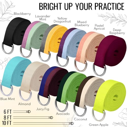 TECEUM 2 IN 1 Yoga & Mat Strap for Stretching – Cotton – 6/8/10 ft - color: Beige, size: 6 ft