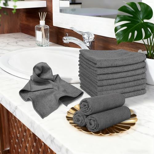 Orighty Wash Cloths, Face Towels 12x12 Inch 20 Pack - color: Grey