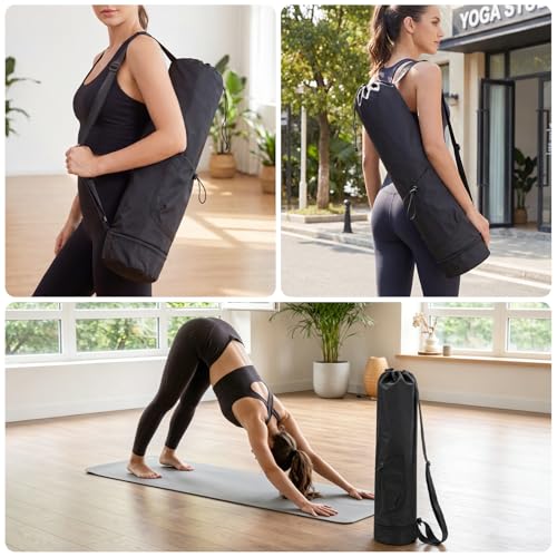 Yoga Mat Bag Compatible with Gaiam,Large Capacity | Yoga Mat Carrier with Adjustable Strap, Water Bottle Pocket & Bottom Wet Pocket, Functional Yoga Mat Holder for Women and Men
