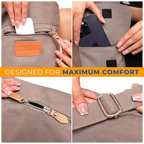 UDANA Canvas Yoga Mat Bag for Women & Men, Full-Zip Carrier with 3 Pockets & Adjustable Strap, Stylish Gym & Pilates Bag β Available in Multiple Sizes