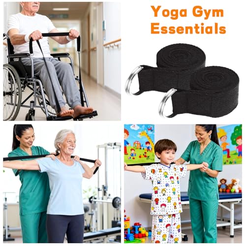LANIAKEA 24PCS Yoga Strap for Stretching 6ft Exercise Adjustable Straps Yoga Belt with Adjustable D Ring Buckle for Pilates Gym Workouts Fitness Improves Sitting Posture