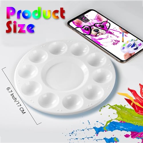 22pcs Paint Palettes, Plastic Paint Tray Palette, Paint Pallets for Kids or Students to DIY Craft Class or Art Class, White