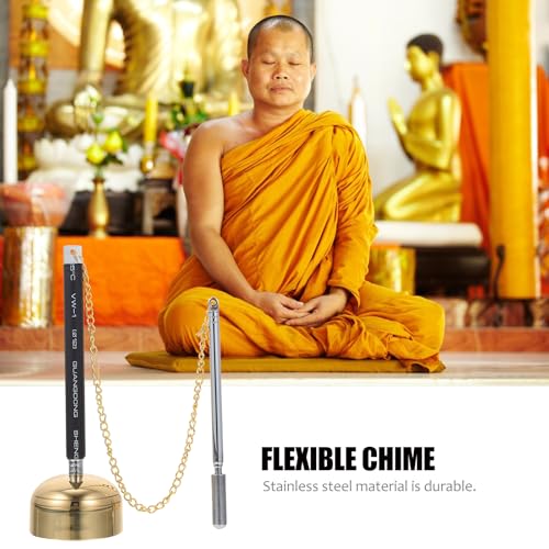 Milisten Flexible Chime Hand Bell 5.90X1.96X1.96In Buddhist Supply Temple Instrument for Meditation Spiritual Practice Portable Clear Sound Ritual Utensil