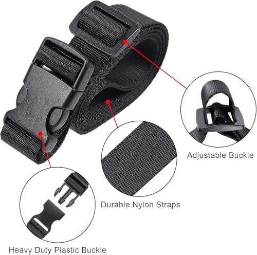 Vigorport Utility Straps Quick Release Nylon Backpack Accessory Bag Strap | Adjustable Nylon Travel Belt, Multi Purpose Compression Straps, Sleeping Bag Strap for Hiking, Travel, Outdoor Sports-4 Pack - color: Black, size: 1"W-79"L