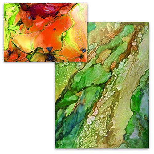 White Alcohol Ink Paper - 25 Sheets Pixiss Heavy Weight Art Paper for Alcohol Ink & Watercolor - Extra Smooth Synthetic Paper A4 5x7 inches, 300gsm