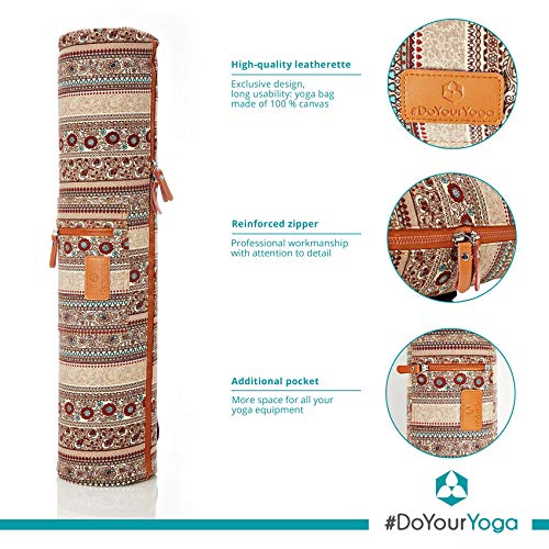 #DoYourYoga Full-Zip Exercise Yoga Mat Carry Bag with Multi-Functional Storage Pockets »Sunita« - color: BrownStyle