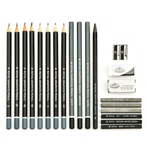 Royal & Langnickel RART-200 Essentials Sketching Pencil Set, 21-Piece - color: Multicoloured