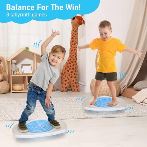 Maze Balance Board for Kids Toddlers Wobble Board for Core Balance Training - color: white
