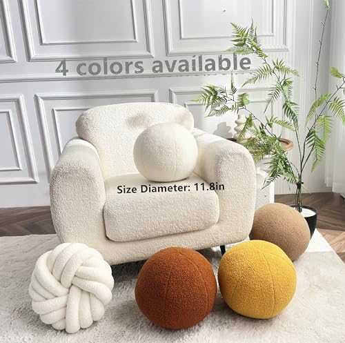 Ball Pillow,Khaki Round Throw Pillow 11.8 Inches - color: Yellow Ball