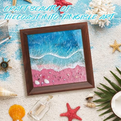 KISREL Ocean Resin Art Kit, Clear Epoxy Resin Kit with Frames, Beginner DIY Ocean Painting Full Set of Tools + Tutorials, Great Gift for Craft Lovers, Adult Stress Relief Creative Crafts
