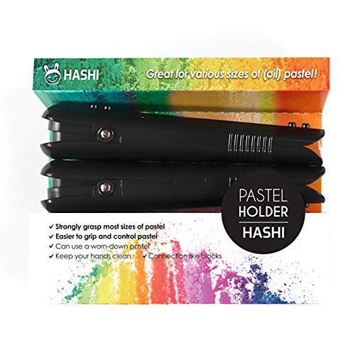 HA SHI Adjustable Pastel Holder, 2 Pack, Stick Extender for Soft Pastels | Grip worn-down stubs to the last inch, keep fingers clean of dust, and swap in charcoal or eraser sticks in the same clamp. - color: Pastel Holder (2 Pieces)
