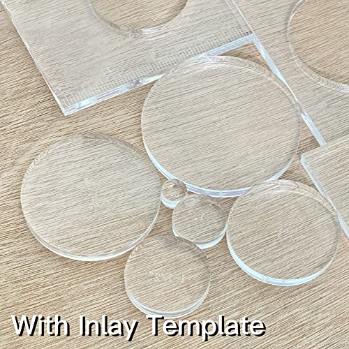 Pack of 4 Circle Inlay Template Set Router Templates for Woodworking,Router Jig Templates Decorative Templates - style: 1/4 Thick Circle