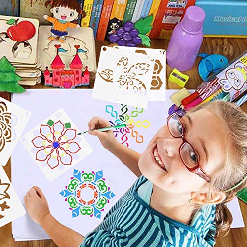 36 Pack Mandala Stencils (3.6x3.6 Inch) Mandala Dotting Painting Template Stencil Set for Painting Perfect for DIY Painting Art Projects Wood Wall Floor Fabric Furniture Tile Christmas Gift (Reusable)