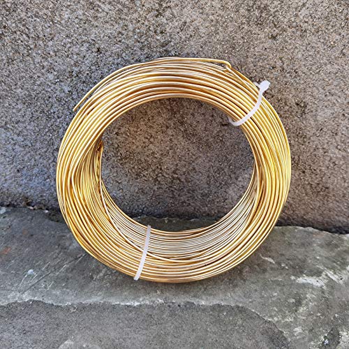 INSPIRELLE 15 Gauge KC Gold Aluminum Craft Wire Bendable Metal Wire | 164 Feet for Jewelry Craft Making - color: KC Gold, size: 15 Gauge (1.5mm)