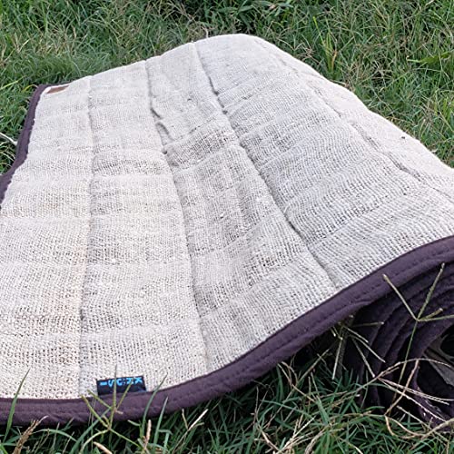 Organic Hemp Yoga Mat, 100% Handmade, Eco-Friendly, Natural and Biodegradable, multipurpose yoga mat. - color: black print