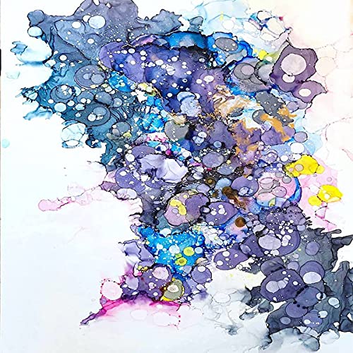Alcohol Ink Paper & Watercolor Paper - 25 Sheets of 5x7 White Alcohol Ink Paper (127x178mm) 300gsm - Hand Blower for Alcohol Ink - Alcohol Ink Supplies