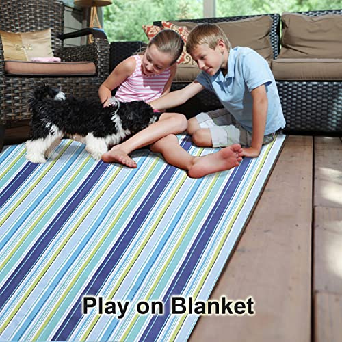 Beach Blanket Extra Large Picnic Blankes Sandproof Waterproof Outdoor Indoor Blanket Lightweight Handy Mat Portable Beach Mat for Camping Hiking Travel Park Grass 80" x 80" - color: Blue