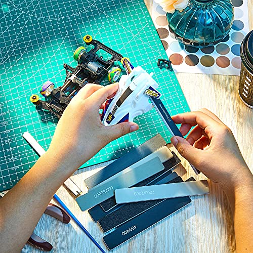 Honoson 20 Pcs Model Sanding Sticks,Low Grits Rating,Classic Style | 3D Print Polishing Sticks, Assorted Grits, Plastic Metal Wood Modeling Polishing Tools for Finishing, Dual-sided Design - style: Classic Style