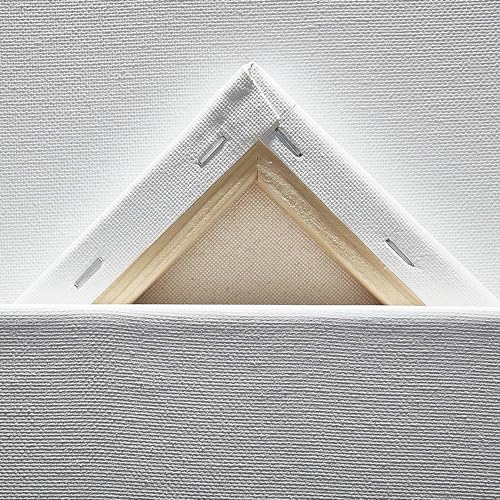 KINGART Stretched White Canvas Set – Rectangle, 18x24 Inch, 4-Pack – 100% Cotton, Triple Gesso Primed – 5/8" Profile Back-Stapled Artist Boards for Acrylic, Oil, Pouring, & Mixed Media Painting - size: 18" x 24"
