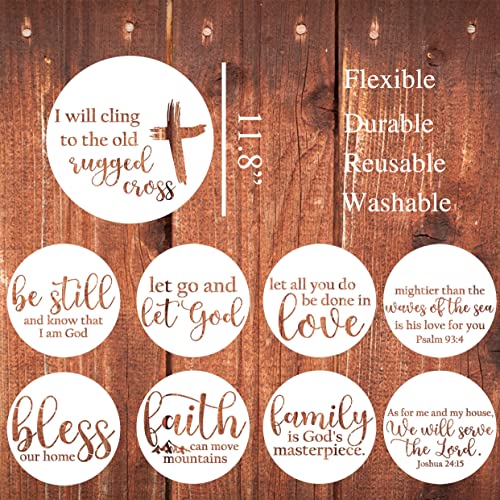 Christian Stencils for Painting on Wood 12" Stencils for Crafts Reusable | Religious Faith Stencil for Wood Sign Canvas Mats Door Hanger - style: Christian