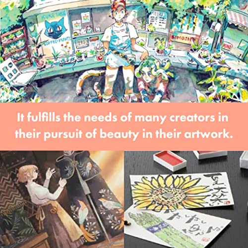 Kuretake GANSAI TAMBI Watercolor Paint Set 24 Colors II - Art Nouveau, Professional-Quality Art Supplies for Artists Adult Painting Sketching, Non-Toxic, Made in Japan - style: 24 Colors (Art nouveau)